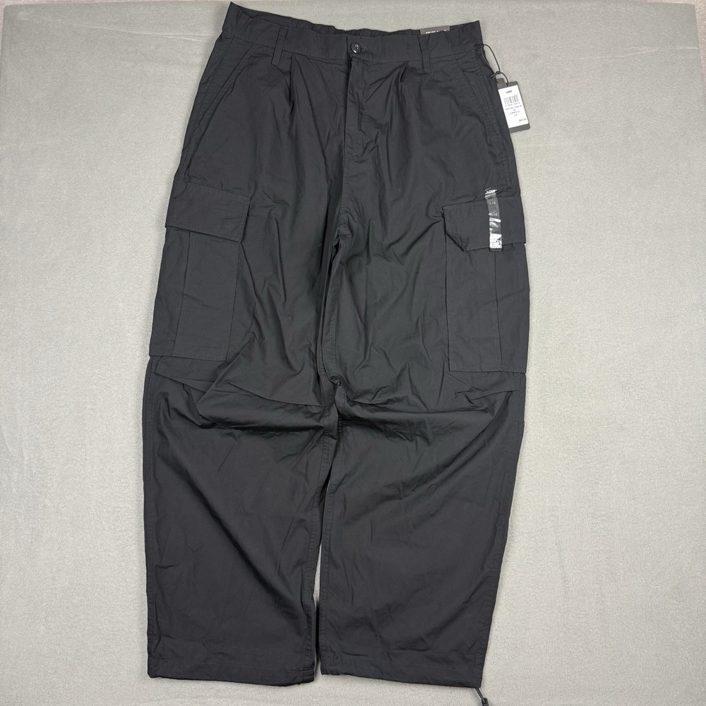 LCKR Men's Size L Black Baggy Fit Parachute Cargo Pants NWT Streetwear